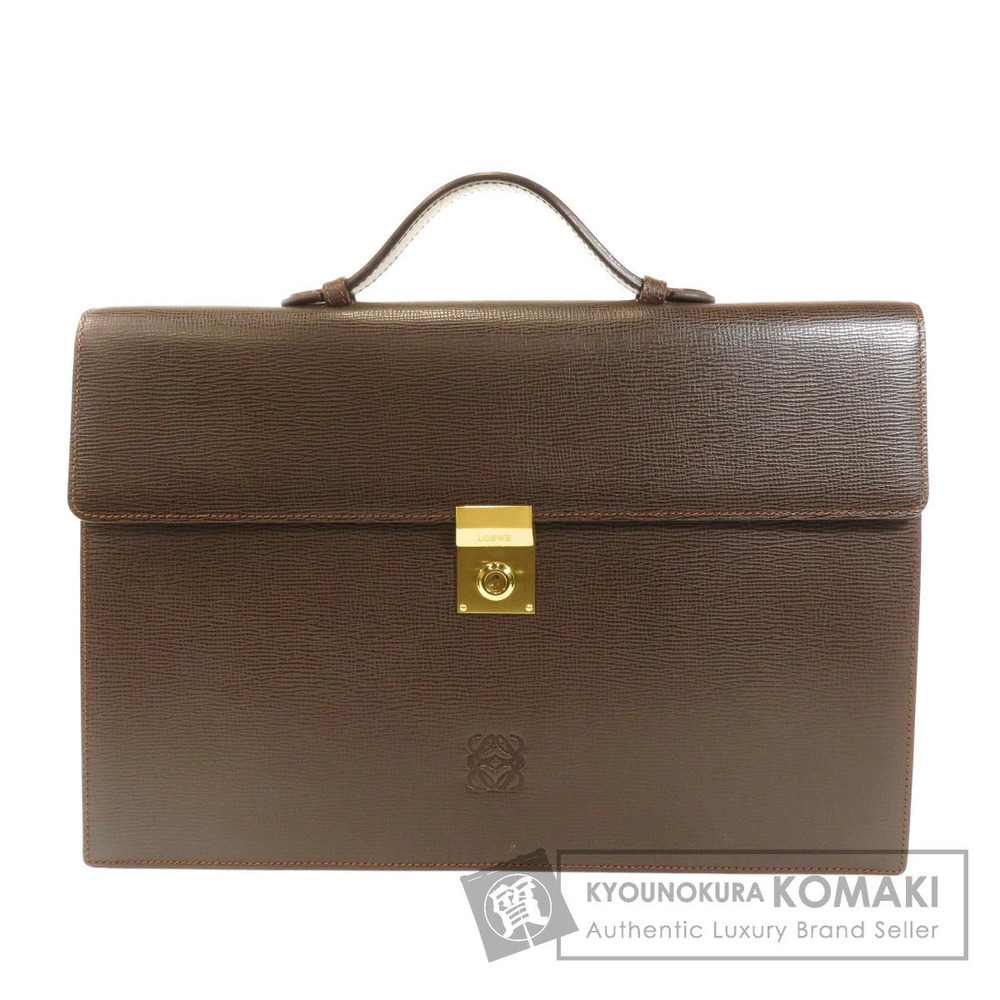 Loewe logo motif business bag leather Brown